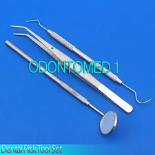 3 Pcs Stainless Steel Dental Tool Pick Pic Scaler Set Teeth Cleaning Pr-254