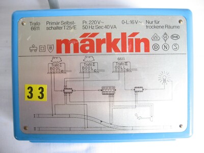 2Z348/396-9* Märklin 6611 Lichttrafo Transformator 40VA funktionsüberprüft