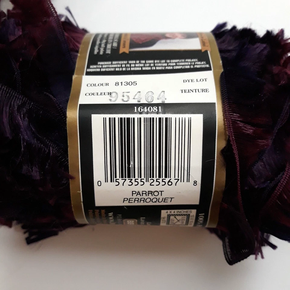 Bernat Boa Yarn 81305 PARROT Purple 3.5 oz 71 yds 100% Polyester Lot of 2 - Image 2 of 4