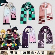 Hot Sell Demon Slayer Tanjirou Nezuko Unisex Winter Warm Neckerchief Soft Scarf