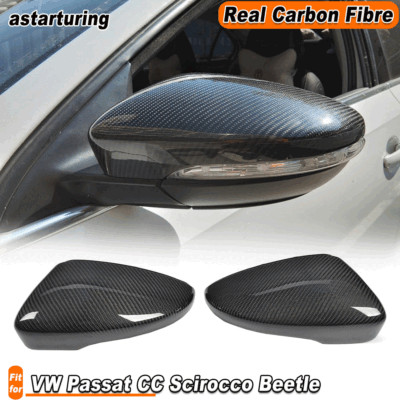 Paar Carbon Spiegelkappen Gover für VW Passat CC Scirocco Beetle OHNE Spurassist