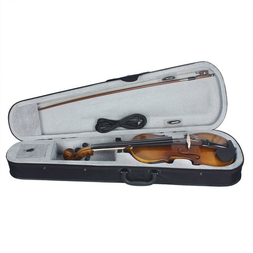 4/4 Full Size Acoustic EQ Electric Violin Fiddle Kit with Shoulder Rest F2F9 - Picture 8 of 10