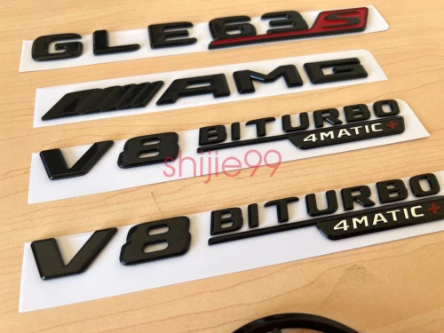 Negro Brillante ROJO GLE63S AMG V8 BITURBO 4MATIC+ Estrella Baúl Emblema Insignia V167 19-23 Foto 3 de 4