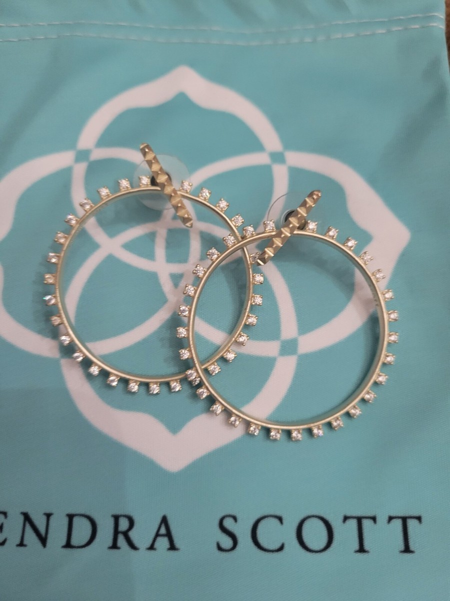 Kendra Scott Charlie Grace CZ Hoop Earrings, Gold tone