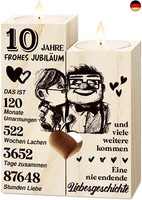 Rosenhochzeit Geschenke, 10. Hochzeitstag Geschenk - KerzenstäNder Aus Holz