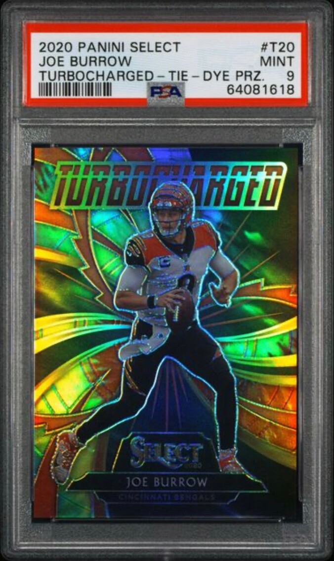 2020 Select Joe Burrow #09/25 JERSEY #D Tie-Dye Turbocharged Prizm RC ⭐️PSA 9