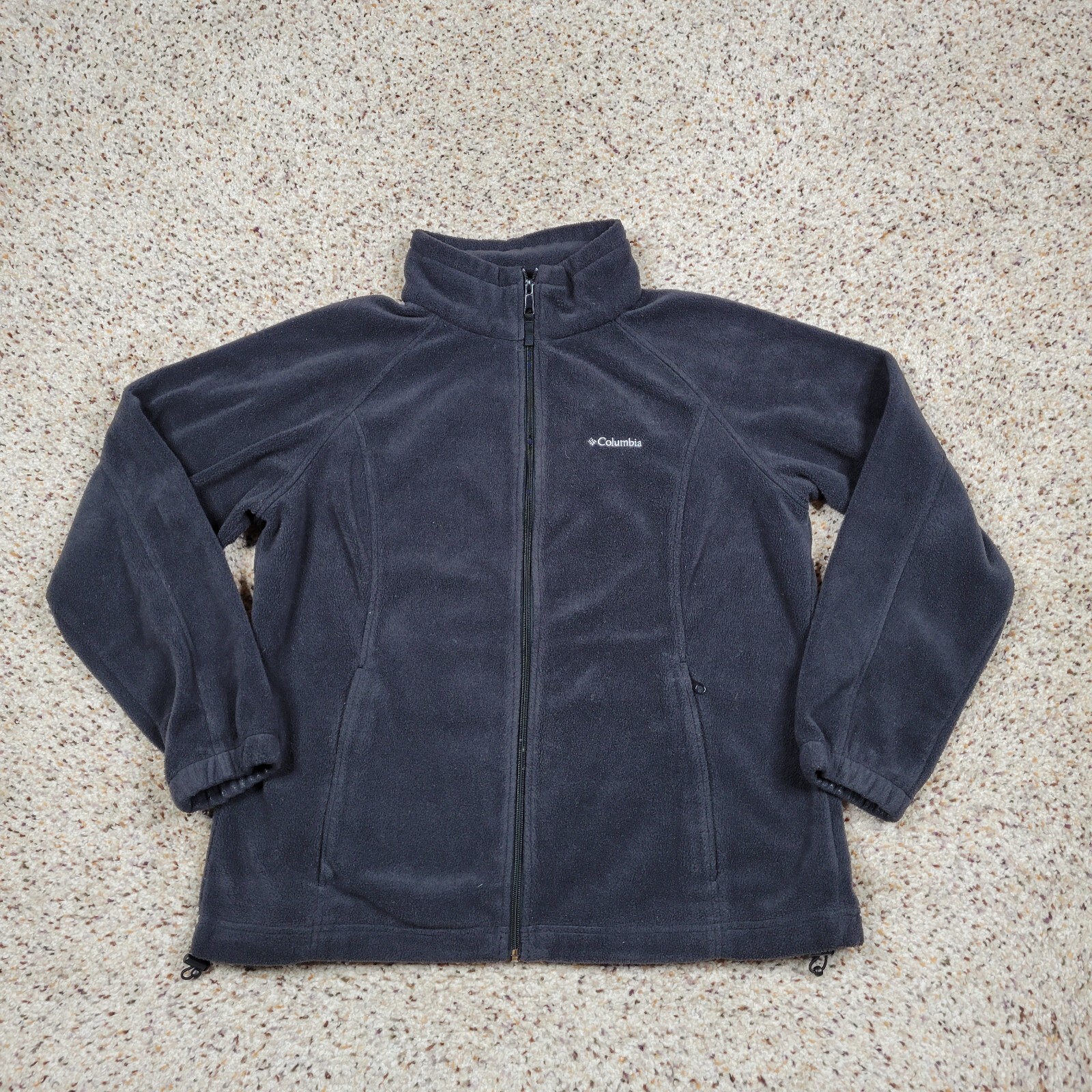 Columbia Jacket Women 1X Plus Size Black Fleece Zip Lightweight Coat