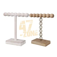 S/2 Northrup 1-Tier Jewelry Stand Short Brown Ivory Indoor Tabletop Decor