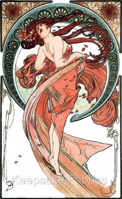 Mucha Nouveau Dancer Crazy Quilt Blocks