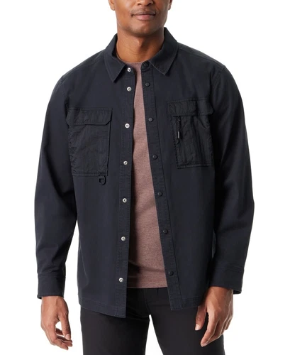 Bass Outdoor Shirt Jacket Men's Lily Pad Black Relaxed Fit Worker Stretch, XL - product listing photo