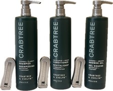 Crabtree  Evelyn Moisturize Shampoo, Conditioner, Shower Gel 15oz  3 Brackets
