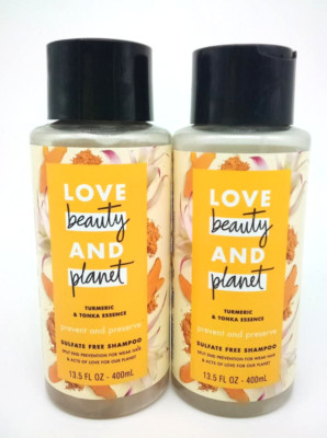 Love Beauty Planet Turmeric & Tonka Essence Shampoo 13.5oz ea - 2 pack