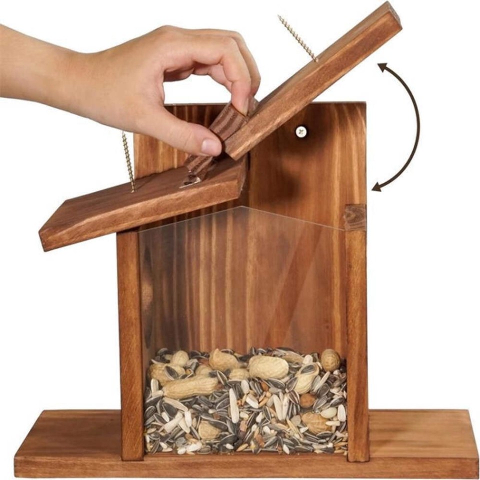 Wood Squirrel Feeder Chipmunk House For Corn, Peanuts eBay