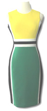CALVIN KLEIN (2) Color Block Shift Dress Sleeveless