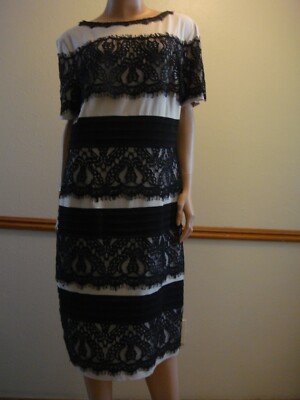 JAX sz 16 Elegant Black Lace and Cream Dress | eBay
