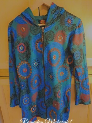 Sweat Jacke Tailliert lang Hoodie Chapati Guru M Stickerei Indie hippie. Nicht 