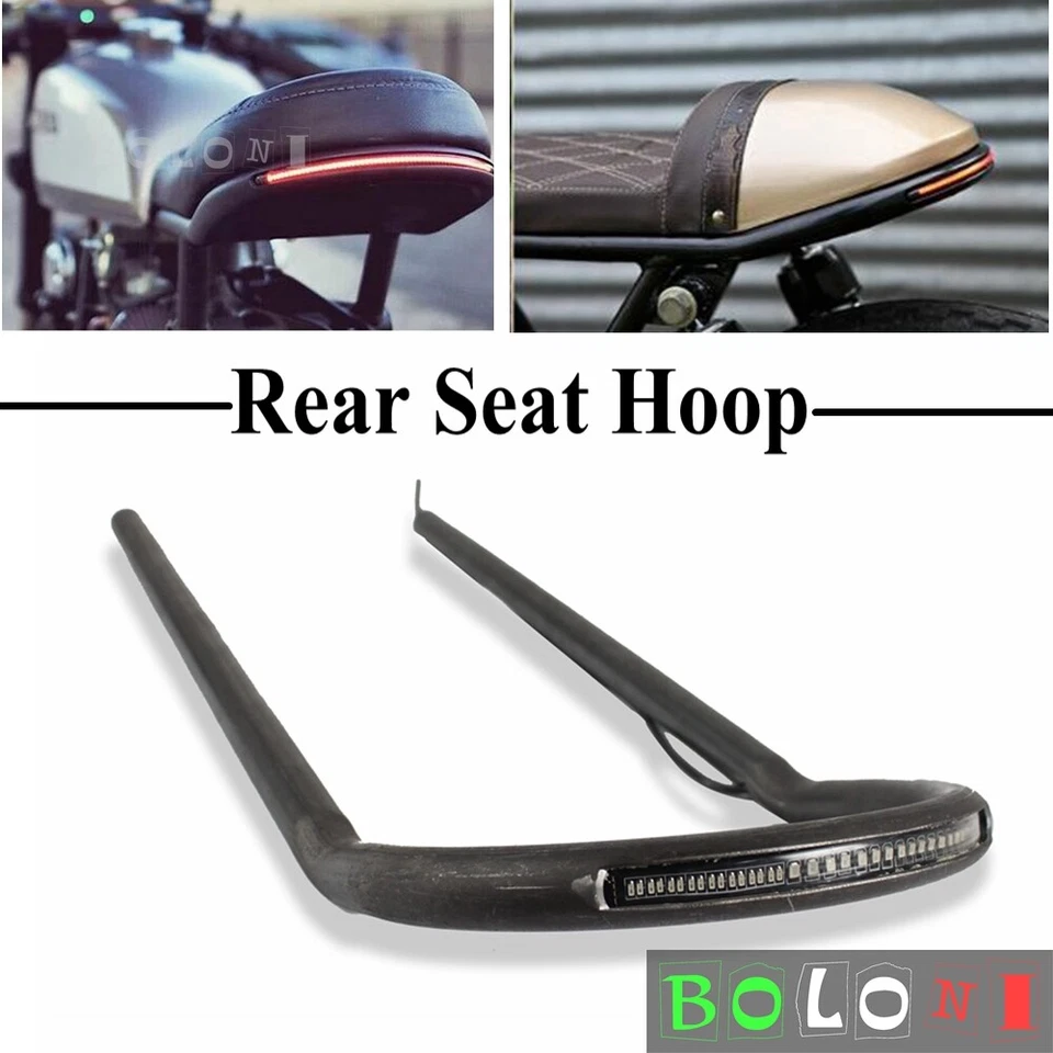 Rear Seat Hoop Frame W/ Brake Turn Tail Light for Honda Suzuki Yamaha Cafe Racer - Image 2 of 4