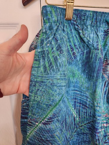 Foot Locker Caribbean Turquoise Floral Mens Swimming Trunks Net Liner Pockets L - Picture 13 of 13