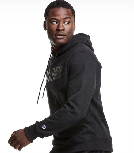 Champion Men's Powerblend Fleece Hoodie, Camo Block Applique Logo Black Small - Picture 3 of 4