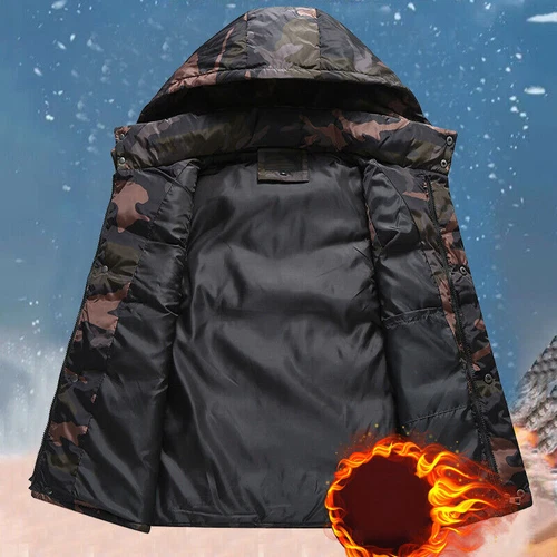Herren Warm Wattierte Weste Gesteppt Camouflage Winterweste Ärmellose Jacke Top - Bild 2 von 18