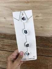 Vintage Ceramic Dog Button Covers Portrait by Casey Coleman USA NEW NOS