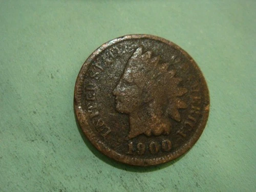 1900 Indian Head Penny IHP worn album filler - actual coin in photo