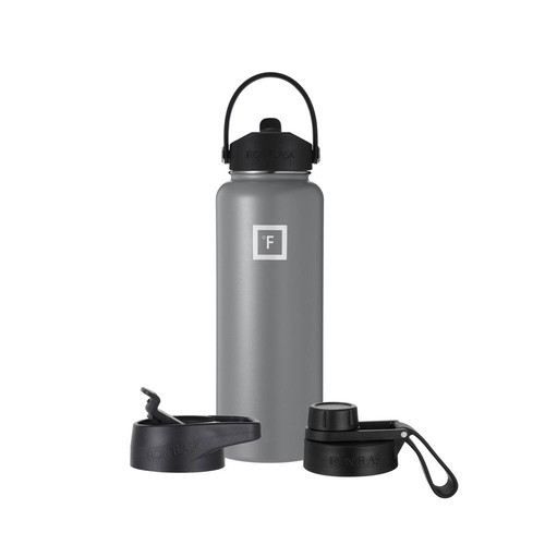 IRON FLASK 40oz Stainless Steel Wide Mouth Water Bottle with Plastic Lid