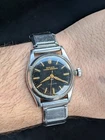 Rolex Oyster SpeedKing 1958 Rare Black Gloss Gilt Dial Vintage Watch (AS/IS)