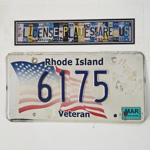 2009 Rhode Island Veteran License Plate 🔥FREE📬🔥 RI U.S. Flag Graphic Tag 6175