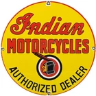 VINTAGE INDIAN MOTORCYCLES PORCELAIN SIGN DEALERSHIP MOTOR BIKE HARLEY GAS OIL
