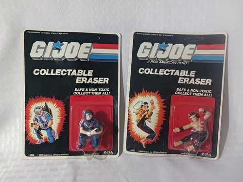 Vintage 1986 GI Joe Collectible Eraser Set Of 2 - In Original Package