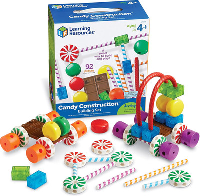 Candy Construction Building Set - 92 Pieces, Ages 4+, Fine Motor Skills Toy, Tod