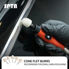 SPTA 5pcs Cone Cylinder Wool Felt Polishing Pads for Flexible Shaft Rotary Tool