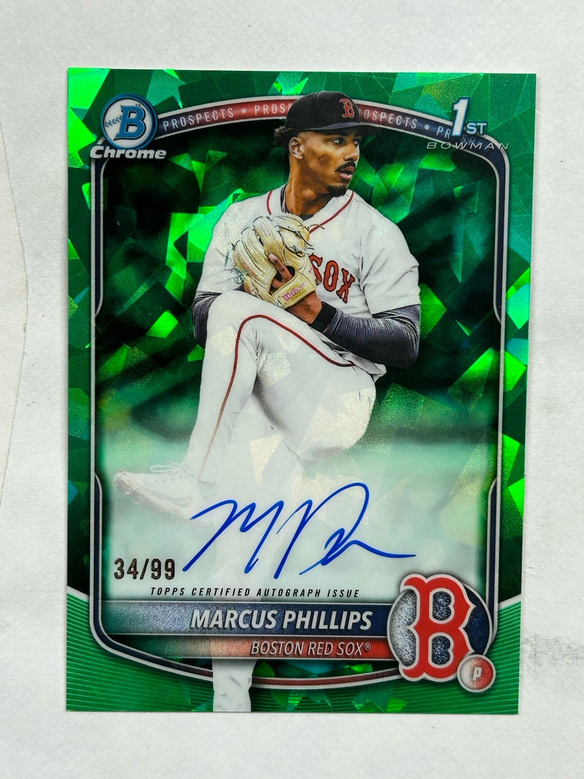 2025 Bowman Draft Sapphire - Marcus Phillips 1st Auto /99 Green Sapphire #CPAMP