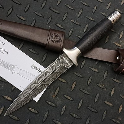 Boker MG-42 Damast Fixed Blade Dagger Knife Damascus Hornbeam Handle 121506DAM