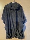 Poncho Blanket Shawl Womens Size 9 Dark Gray Wrap Cape 100% Polyester — photo 9