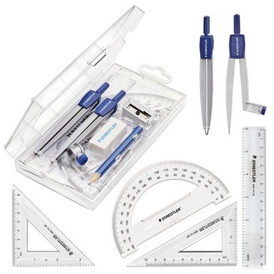 STAEDTLER School Kit Math Geometry Set - 10-Piece Compass, Protractor & Ruler Ki