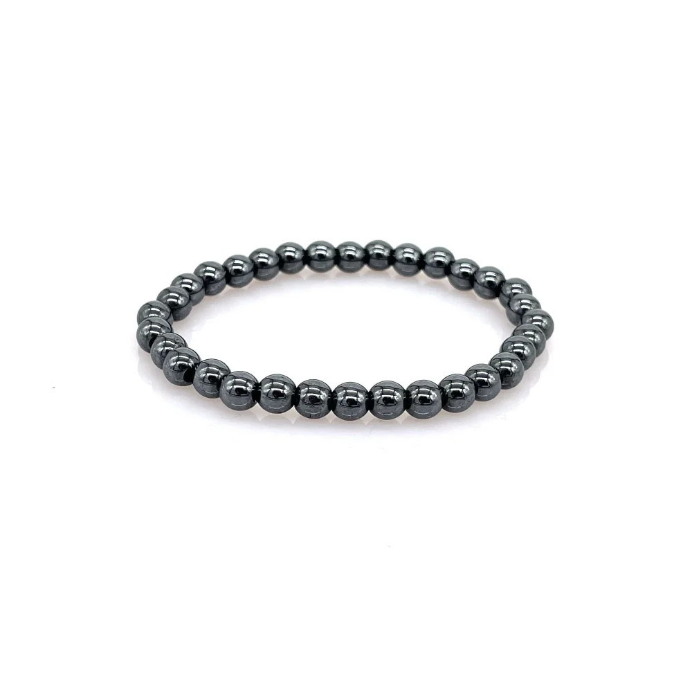 Hematite Healing Crystal Bracelet 6mm Gemstone Beads - Calming & Grounding
