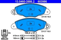 ATE Bremsbelagsatz Scheibenbremse 13.0460-3986.2 FüR CitroËN Y4 XM Xantia Break