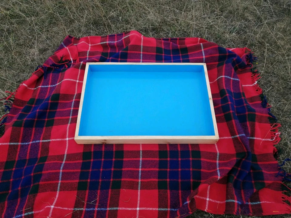 Play Therapy Sand Tray Jungian handmade Low Profile  with Lid - Image 2 of 4