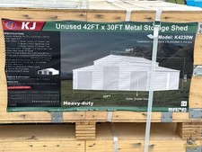 42'x30'x13' Metal Garage Shed Barn Outdoor Storage Heavy Duty Galvanized Steel