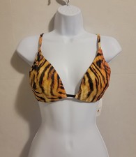Shade And Shore Women  s Bikini Top Animal Print Removabl Pads Size 34C