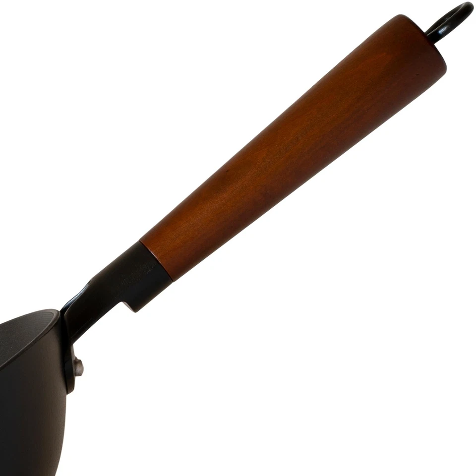 BAF Wok 28cm Induktion Gusseisen hoch Pfanne Antihaft beschichtet rund Holzgriff - Bild 3 von 4