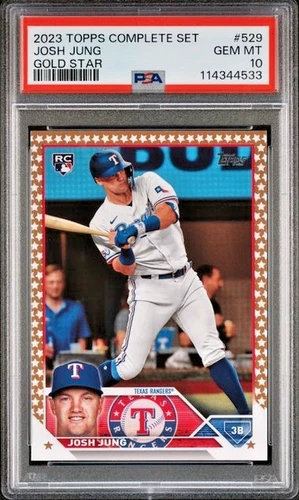 2023 Topps Complete Set Rookie Gold Stars Border #529 Josh Jung RC GEM MT PSA 10