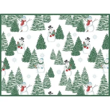 KAY DEE DESIGNS Evergreens Snowmen~Green Back R7028 Dish Drying Mat~15"x20″