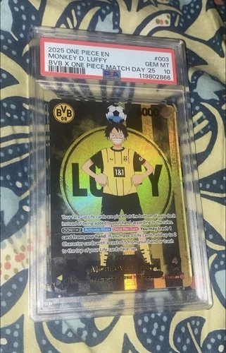PSA 10 Monkey D Luffy ST13-003 BVB Borussia Dortmund ONE PIECE Matchday Promo EN