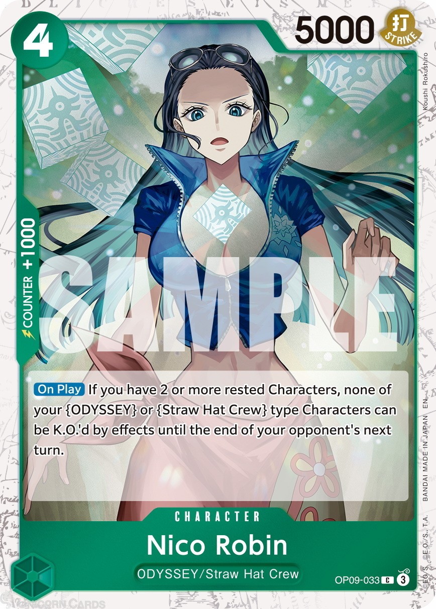 OP09-033 Nico Robin : Common Pirate Foil English One Piece TCG Card : PRB02: One