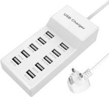 USB Charger Station, 10 Port USB Charger Hub 40W Multiple Charging Station Compa