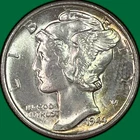 1944 Mercury Dime Brilliant Uncirculated BU Coin #40635