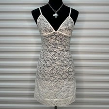 2009 Victoria's Secret White LACE Lace Mesh Slip